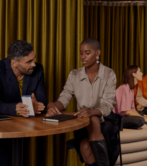 Bar scene with people talking